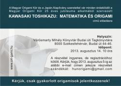 Kawasaki Toshikazu origami workshop - Székesfehérvár