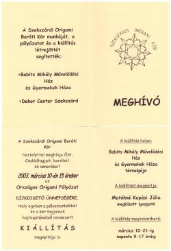 Origami kiállítás - Mesevilág - 2003
